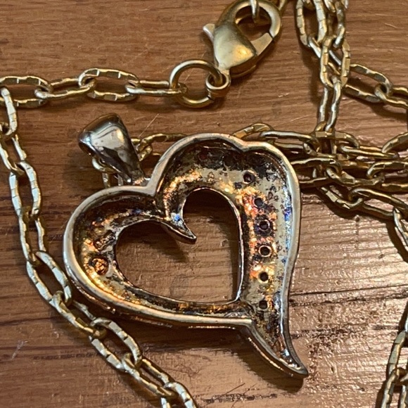 Vintage Heart Pendant marked 925 w/Chain Necklace & Box - diamonds & rubies?? - Picture 13 of 16